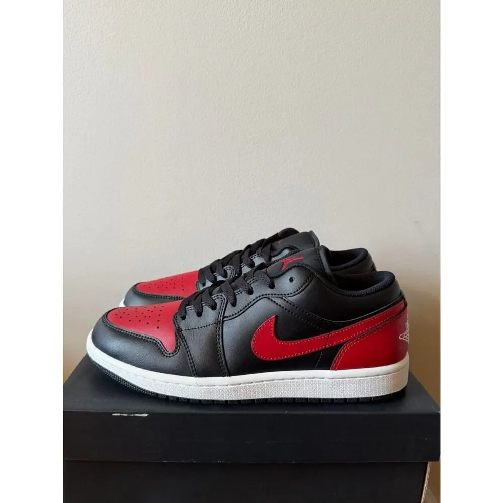 Air Jordan 1 Low Black Varsity Red 553558-067 Men’s Size 8